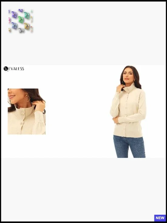 Lightweight Wool Blend Cardigan Classic Lapel Collar Button Down Relaxed Fit - Picture 7 of 7